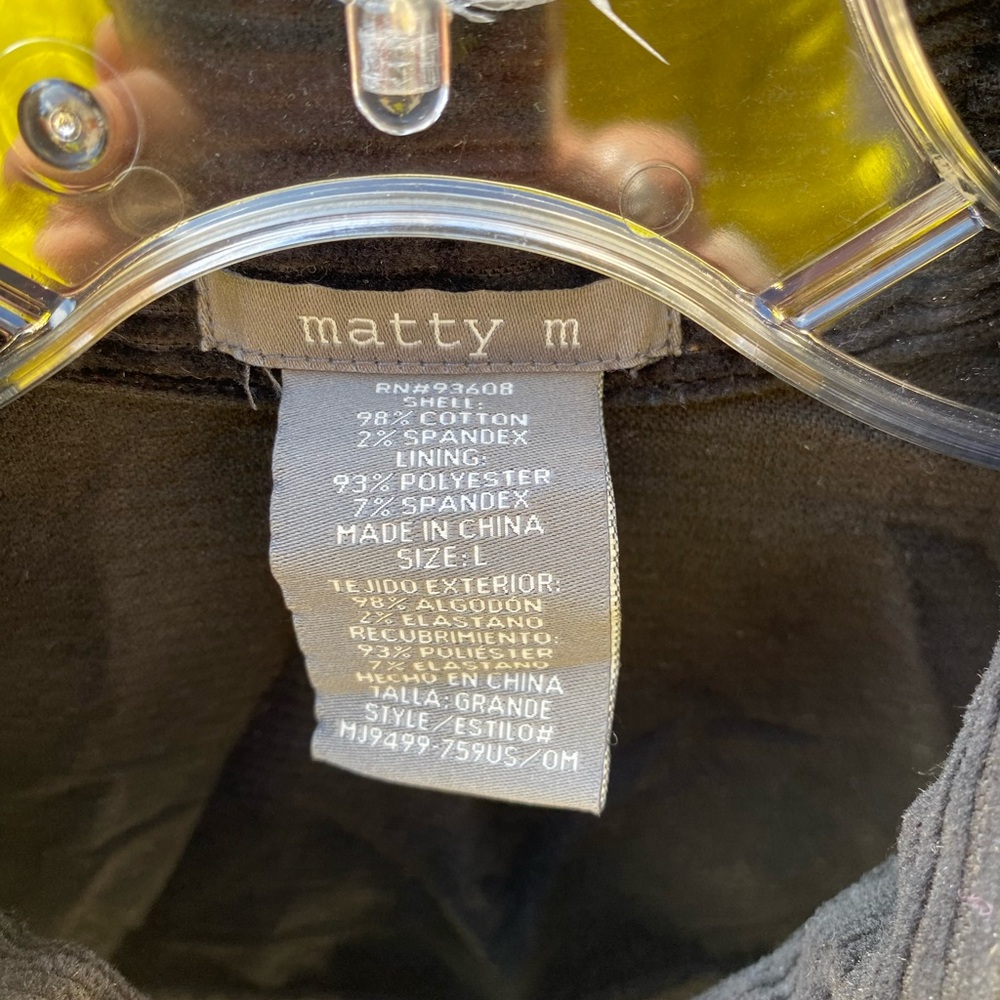 Matty M Black Corduroy Button Down Shirt Jacket - Picture 3 of 5